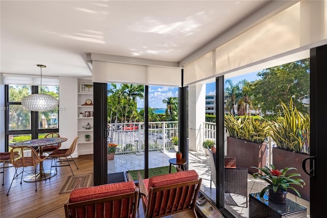 view of sunroom