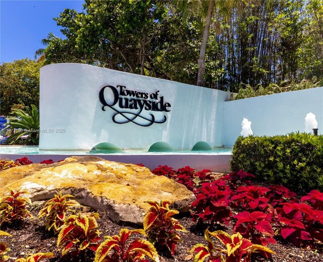 view of community sign