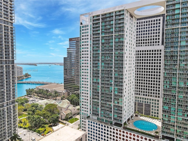 55 SE 6th St Unit 1506, Miami, FL 33131 - exterior space with a water view