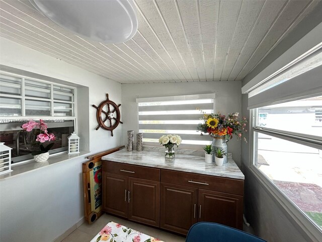 interior space featuring light tile patterned floors