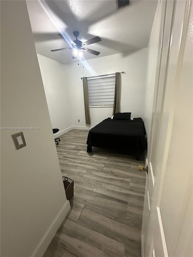 11845 SW 3rd St, Miami, FL 33184 - bedroom with visible vents, baseboards, ceiling fan, and wood finished floors