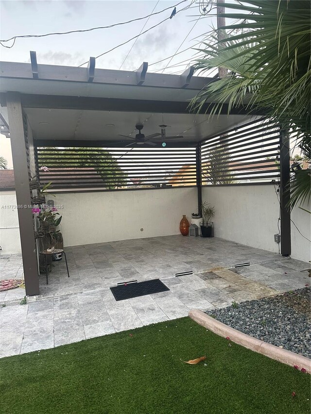 11845 SW 3rd St, Miami, FL 33184 - view of patio featuring a ceiling fan