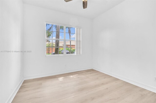 6843 Montrose Way, Boynton Beach, FL 33437 - empty room featuring a ceiling fan, light wood-style flooring, and baseboards