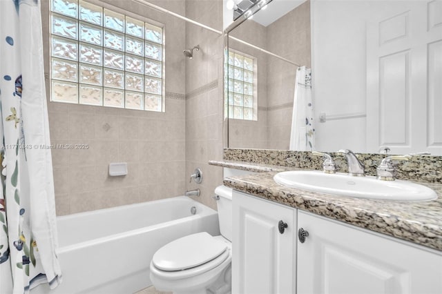 6843 Montrose Way, Boynton Beach, FL 33437 - bathroom with toilet, shower / bath combo with shower curtain, and vanity