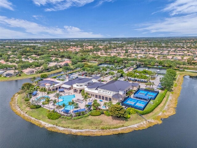 6843 Montrose Way, Boynton Beach, FL 33437 - drone / aerial view of a pool area and a large body of water