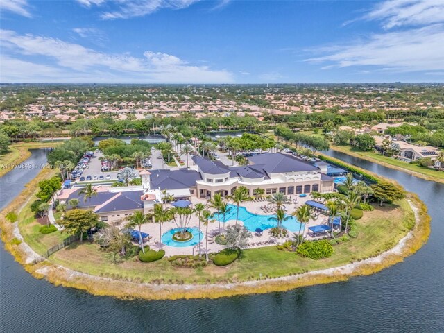 6843 Montrose Way, Boynton Beach, FL 33437 - aerial view of a pool area and a nearby body of water