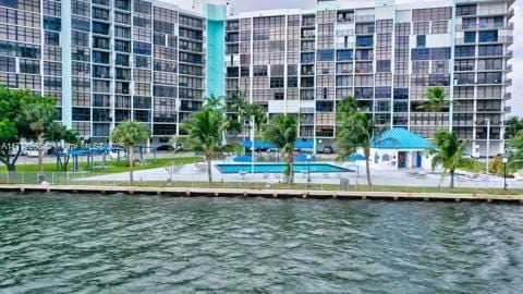 view of community featuring a water view