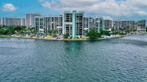 property view of water featuring a city view