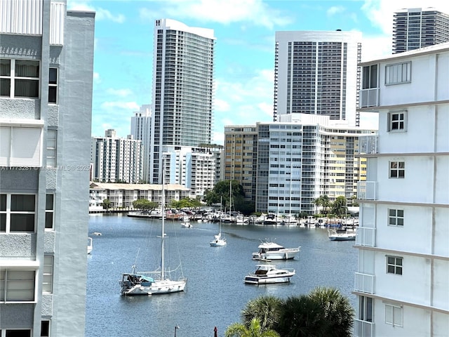427 Golden Isles Dr Unit 5G, Hallandale Beach, FL 33009 - view of water feature with a city view