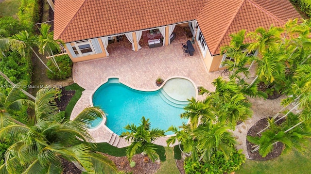 view of pool with a patio