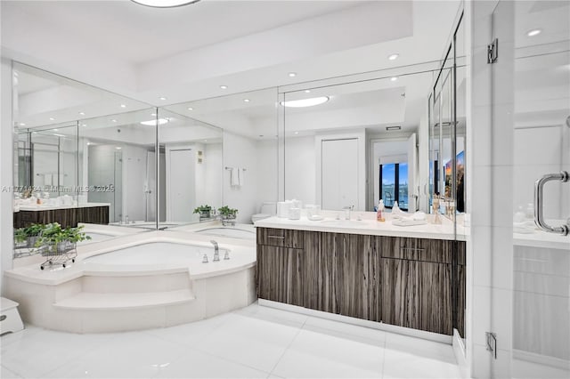 20281 E Country Club Dr Unit 1002, Aventura, FL 33180 - full bath featuring a shower stall, a garden tub, and vanity