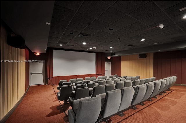 20281 E Country Club Dr Unit 1002, Aventura, FL 33180 - carpeted home theater room with wooden walls