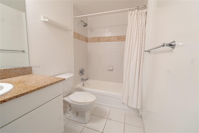 1861 NW S River Dr Unit 1904, Miami, FL 33125 - full bathroom with tile patterned floors, vanity, toilet, and shower / tub combo with curtain