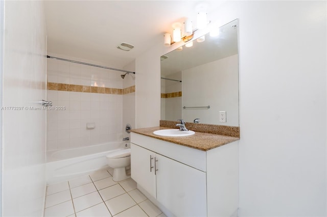 1861 NW S River Dr Unit 1904, Miami, FL 33125 - full bathroom with tile patterned floors, toilet, vanity, visible vents, and shower / bath combination