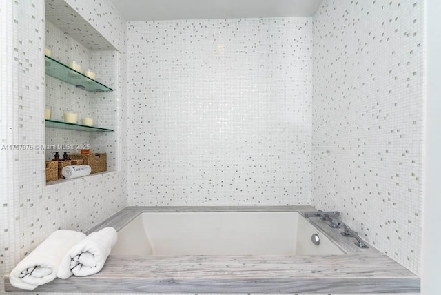 16901 Collins Ave Unit 1404, Sunny Isles Beach, FL 33160 - full bathroom featuring a garden tub and tile walls