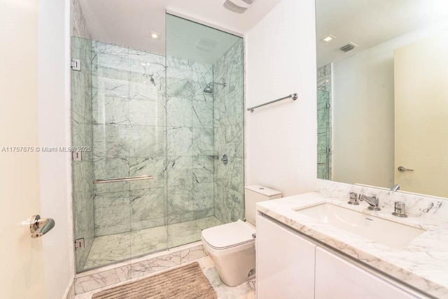 16901 Collins Ave Unit 1404, Sunny Isles Beach, FL 33160 - full bathroom with a marble finish shower, vanity, and marble finish flooring