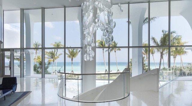 16901 Collins Ave Unit 1404, Sunny Isles Beach, FL 33160 - community lobby with a water view and floor to ceiling windows