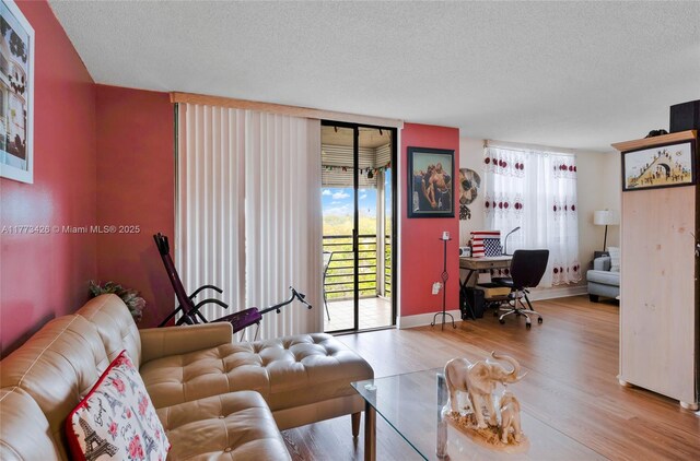 901 Colony Point Cir Unit 509, Pembroke Pines, FL 33026 - living room with a wealth of natural light, wood finished floors, and a textured ceiling