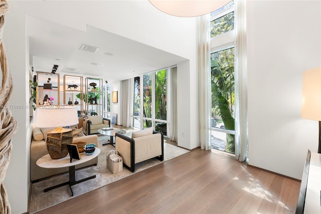 interior space with visible vents and light wood-style floors