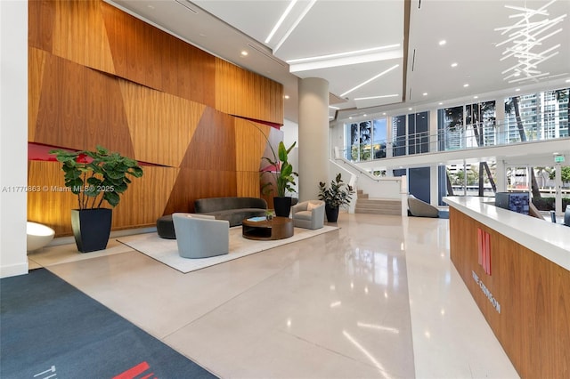 community lobby featuring stairway