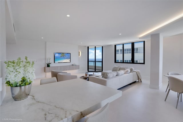 3201 S Ocean Blvd Unit 704, Highland Beach, FL 33487 - living area featuring recessed lighting and baseboards