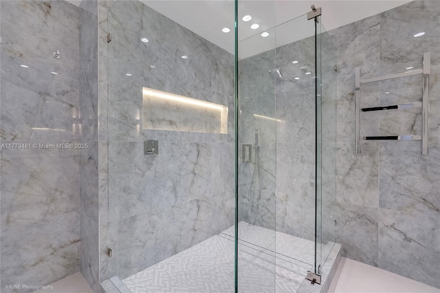 3201 S Ocean Blvd Unit 704, Highland Beach, FL 33487 - full bathroom featuring a marble finish shower