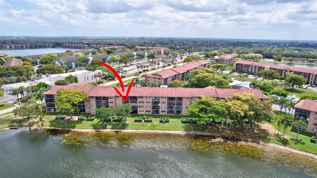 13701 SW 12th St Unit 310A, Pembroke Pines, FL 33027 - aerial view of property and surrounding area featuring a nearby body of water and apartment complex