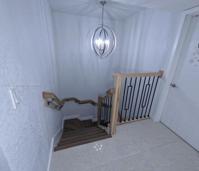 8920 Palm Tree Ln Unit 8920, Pembroke Pines, FL 33024 - stairs with a chandelier and tile patterned floors