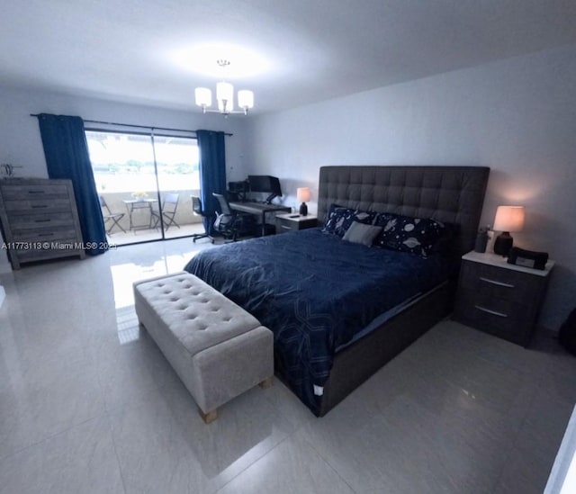 8920 Palm Tree Ln Unit 8920, Pembroke Pines, FL 33024 - bedroom featuring a chandelier and access to exterior