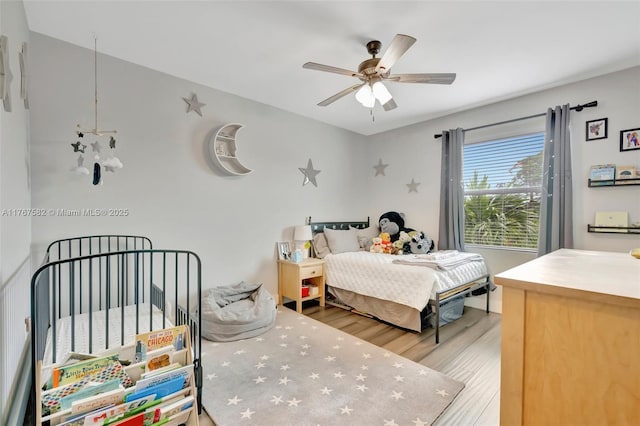 709 SW 17th St, Fort Lauderdale, FL 33315 - bedroom featuring a ceiling fan and wood finished floors