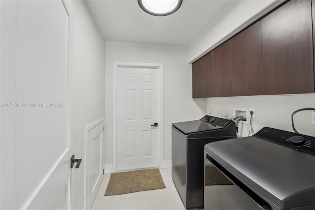 20160 NW 9th Dr, Pembroke Pines, FL 33029 - laundry room featuring cabinet space, washing machine and dryer, and light tile patterned floors