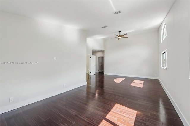 20160 NW 9th Dr, Pembroke Pines, FL 33029 - spare room with ceiling fan, a towering ceiling, and wood finished floors