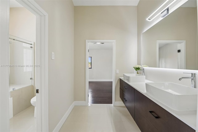 20160 NW 9th Dr, Pembroke Pines, FL 33029 - bathroom featuring double vanity, a shower, tile patterned floors, and a tub