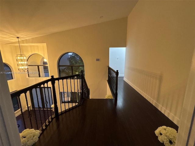 20160 NW 9th Dr, Pembroke Pines, FL 33029 - hall featuring an upstairs landing and a chandelier