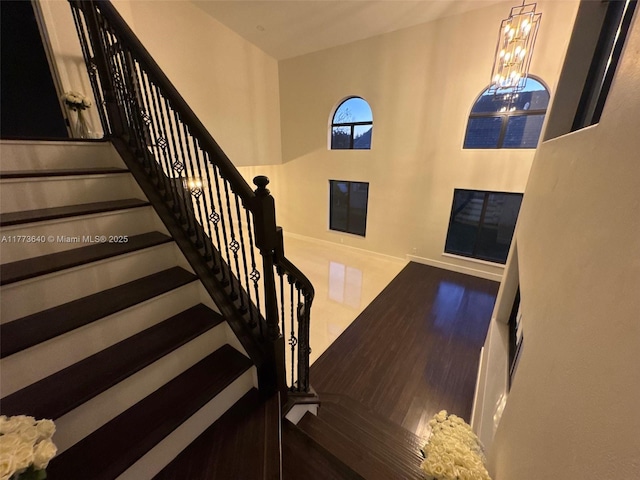 20160 NW 9th Dr, Pembroke Pines, FL 33029 - staircase featuring a chandelier