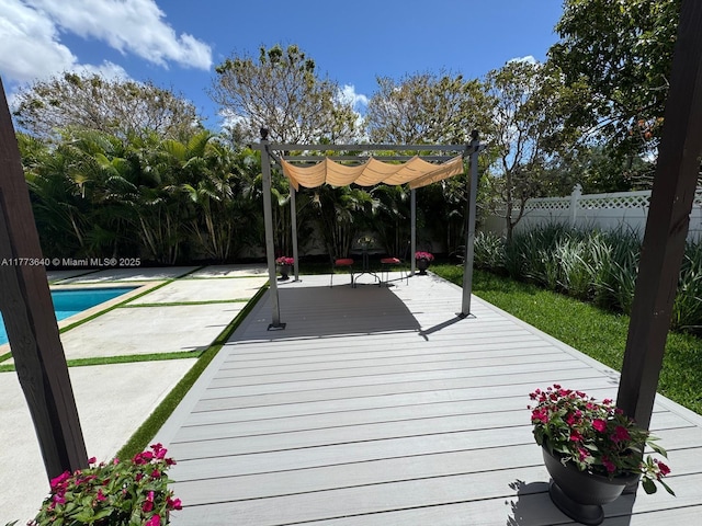 20160 NW 9th Dr, Pembroke Pines, FL 33029 - deck featuring a pergola and a fenced backyard