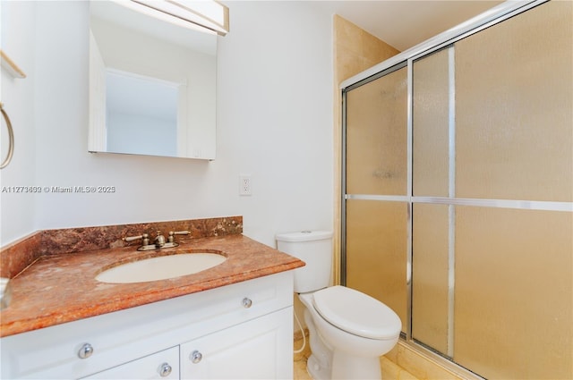 219 NE 11th Ave Unit 2, Hallandale Beach, FL 33009 - full bathroom featuring a shower stall, toilet, and vanity