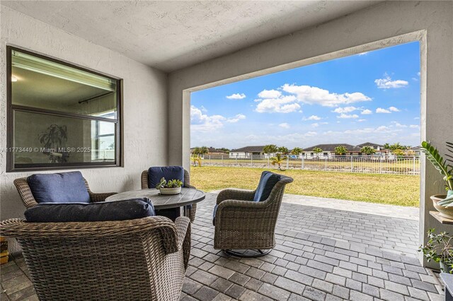 view of patio with fence