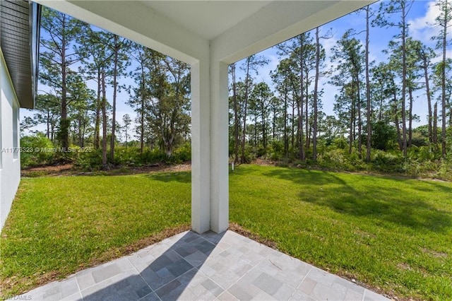 view of yard with a patio area