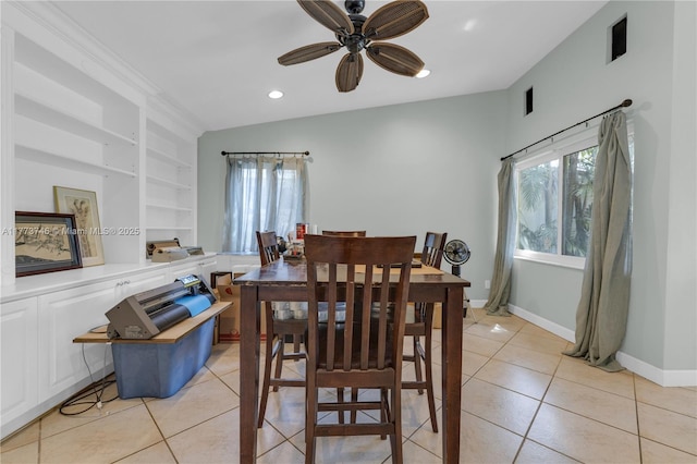 13878 SW 151st Ln, Miami, FL 33186 - dining area with light tile patterned flooring, a wealth of natural light, and built in shelves