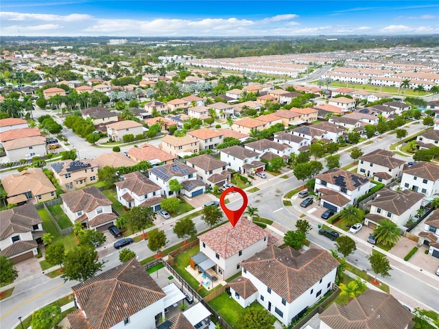 drone / aerial view with a residential view