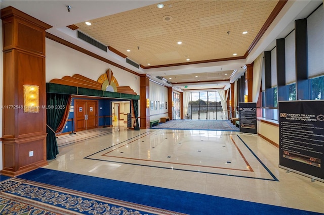 12750 SW 4th Ct Unit 407J, Pembroke Pines, FL 33027 - community lobby featuring recessed lighting and crown molding