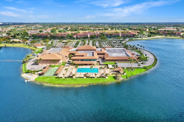 12750 SW 4th Ct Unit 407J, Pembroke Pines, FL 33027 - bird's eye view of a large body of water and a pool area