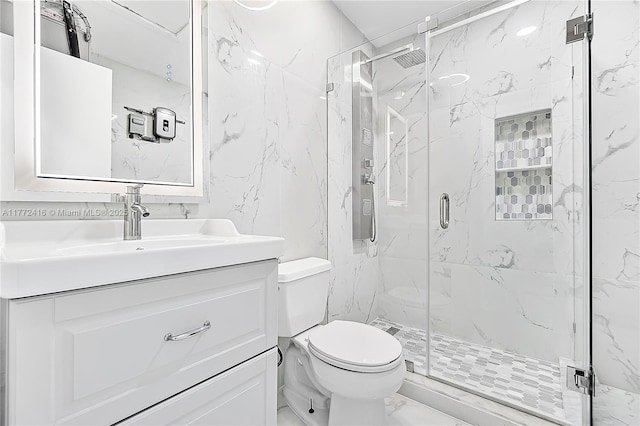 910 N 70th Ave, Hollywood, FL 33024 - bathroom with marble finish flooring, vanity, toilet, and a marble finish shower