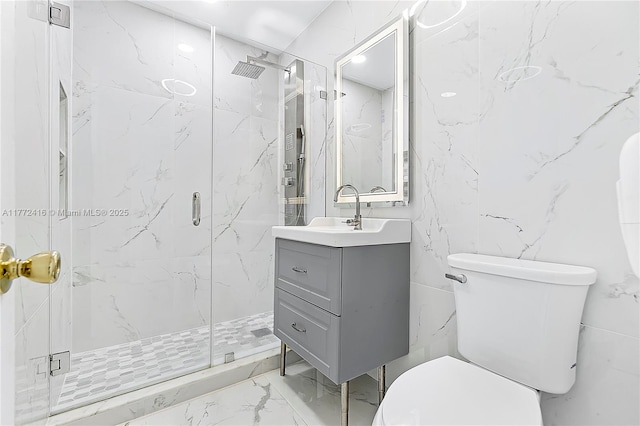 910 N 70th Ave, Hollywood, FL 33024 - full bath featuring marble finish floors, toilet, vanity, and a marble finish shower
