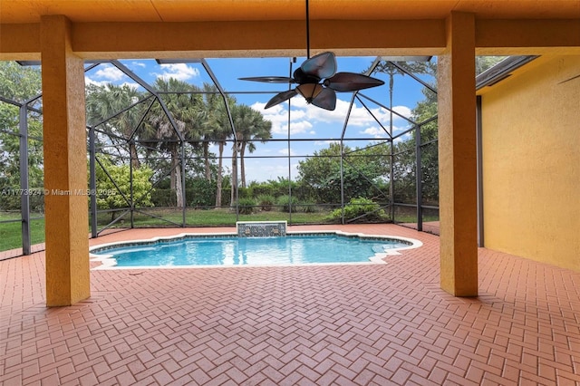 2031 SW 185th Ave, Miramar, FL 33029 - swimming pool featuring glass enclosure and a patio