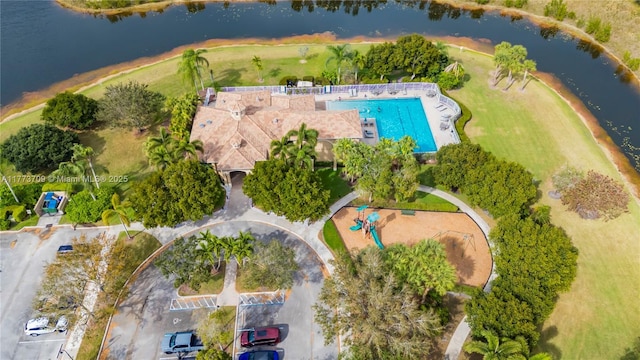 6231 SW 195th Ave, Pembroke Pines, FL 33332 - drone / aerial view of a nearby body of water and a pool area