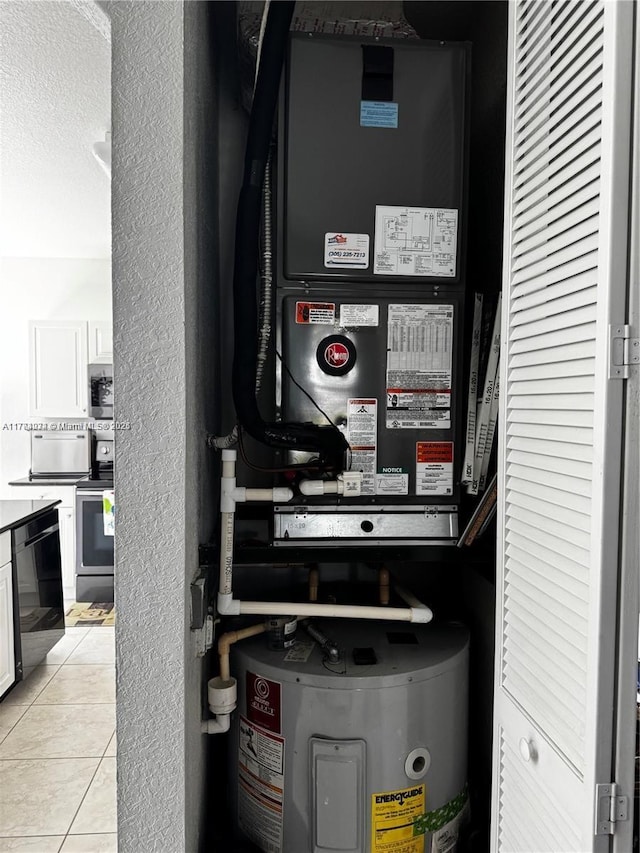 utility room with electric water heater