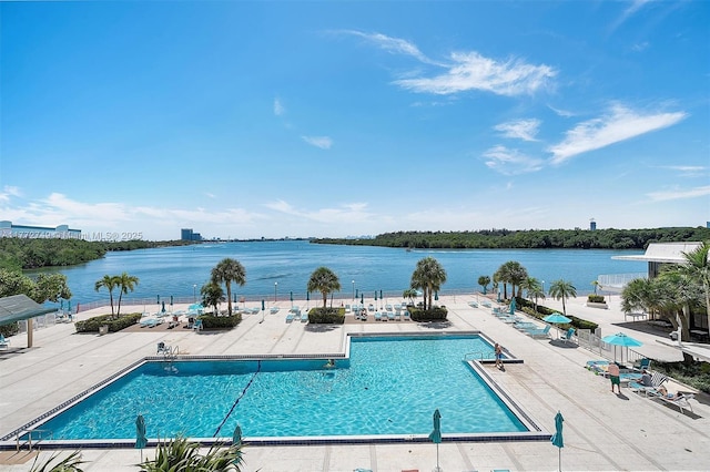 300 Bayview Dr Unit 308, Sunny Isles Beach, FL 33160 - community pool with a patio and a water view