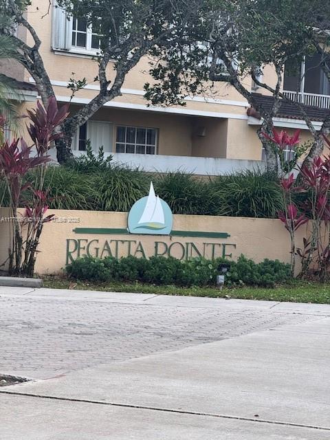 view of community sign